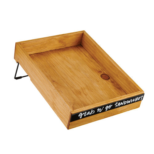 Cal-Mil 22070-99 Adjustable Merchandising Rack w/ Write On Space - 12 1/4"W x 16 3/4"D, Reclaimed Wood-cityfoodequipment.com