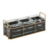 Cal-Mil 22091-90 Rectangular 3 Compartment Condiment Jar Display - Clear/Black-cityfoodequipment.com