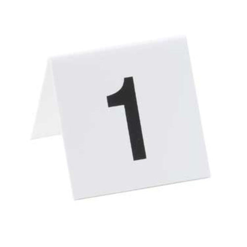 Cal-Mil 227-2 Tabletop Number Tents - #51 75, 3" x 3", White/Black-cityfoodequipment.com