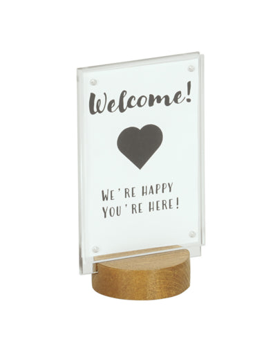 Cal-Mil 22801-46-99 4" Tabletop Menu Card Holder - Rustic Pine Wood-cityfoodequipment.com