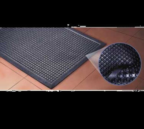 Cactus Mat 2502-30120 Bubble-Eze Safety Mat - 2 1/2' x 10', Rubber, Black-cityfoodequipment.com