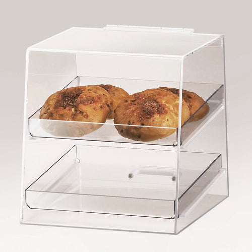 Cal-Mil 280 Countertop Display Case w/ Rear Door & 2 Trays, Clear-cityfoodequipment.com