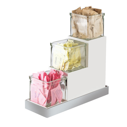 Cal-Mil 3003-55-12 3 Tier Luxe Stair Step Display Stainless Steel-cityfoodequipment.com