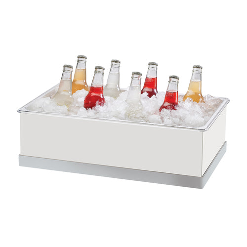 Cal-Mil 3005-12-55 Rectangular Ice Housing - 20 1/4"L x 12 1/4"W x 6 1/4"H, White, Stainless-cityfoodequipment.com