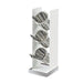 Cal-Mil 3010-55 3 Tier Luxe Vertical Cylinder Holder Only - White, Stainless Steel-cityfoodequipment.com