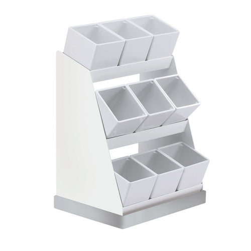Cal-Mil 3018-55-15 Condiment Organizer w/ (9) Bins - White-cityfoodequipment.com
