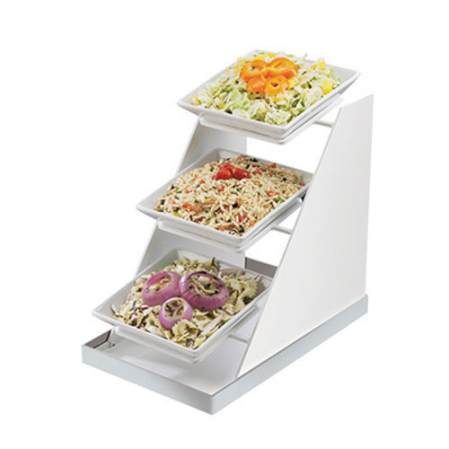 Cal-Mil 3022-55 3 Tier Square Luxe Bowl Display - Melamine, White-cityfoodequipment.com