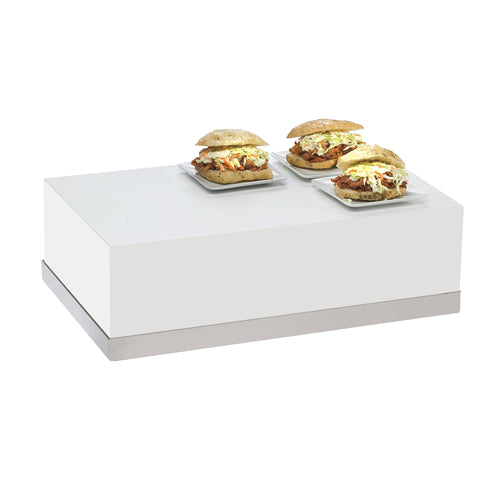 Cal-Mil 3025-55 Rectangular Luxe Display Riser - 12x20x6 1/2", White-cityfoodequipment.com