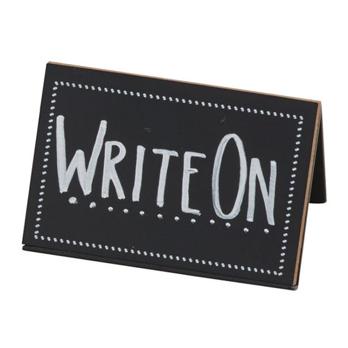Cal-Mil 3047 Write-On Chalkboard Table Tent - 3"W x 2"H, Black-cityfoodequipment.com