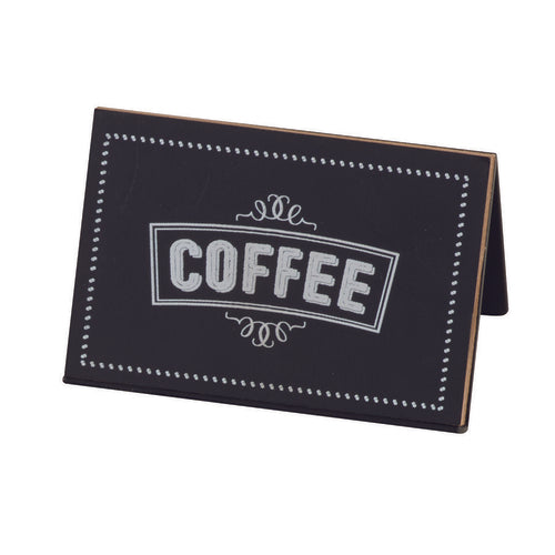 Cal-Mil 3047-1 "COFFEE" Chalkboard Table Tent - 3"W x 2"H, Black/White-cityfoodequipment.com