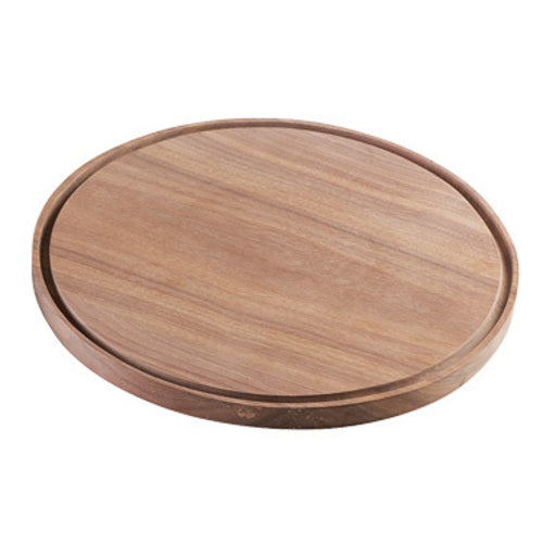Cal-Mil 3052-78 12" Round Serving Board - Wood, Walnut-cityfoodequipment.com