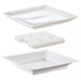 Cal-Mil 3063 11" Cold Concept Plate Set w/ Cold Pack - Porcelain, White-cityfoodequipment.com