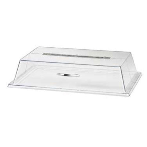 Cal-Mil 329-18 Hinged Cover for Display Trays - 26"W x 18"W x 4"H, Plastic, Clear-cityfoodequipment.com