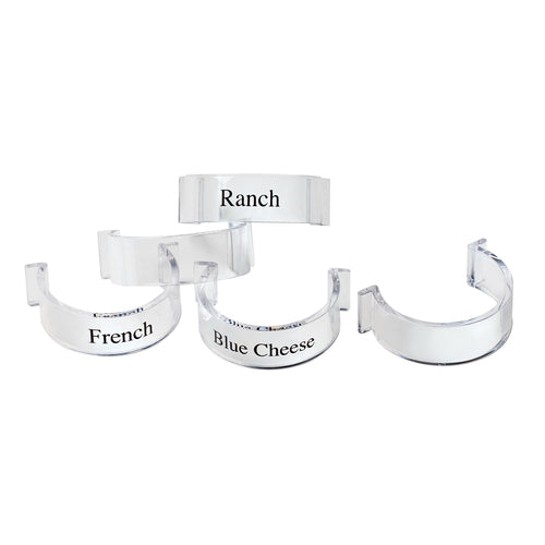 Cal-Mil 3300-CLIPSET Label Clip Set for Salad Dressing Bottles - Plastic, Clear-cityfoodequipment.com