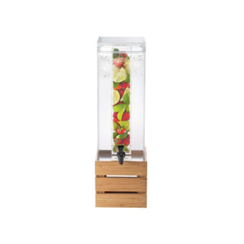 Cal-Mil 3301-3INF-60 3 gal Beverage Dispenser w/ Infuser - Plastic Container, Bamboo Base-cityfoodequipment.com