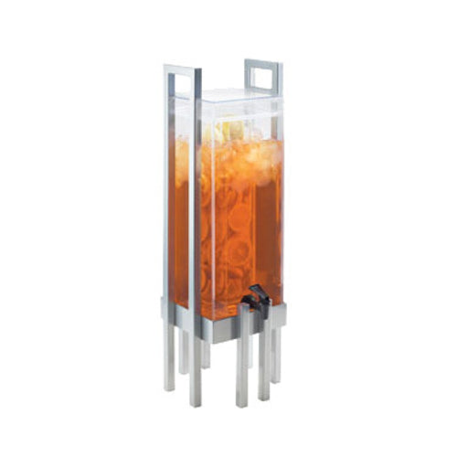 Cal-Mil 3302-3-74 3 gal Beverage Dispenser w/ Ice Tube - Plastic Container, Silver Base-cityfoodequipment.com