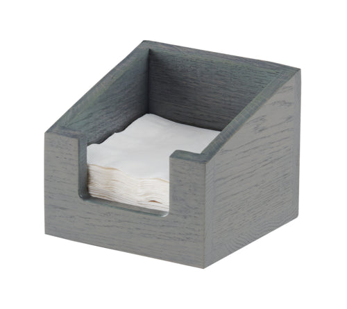 Cal-Mil 3309-83 Tabletop Napkin Holder - 5"W x 5"H, Oak Wood, Gray Wash-cityfoodequipment.com