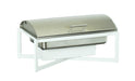 Cal-Mil 3321-15 Full Size Chafer w/ Hinged Lid & Chafing Fuel Heat - Metal, White-cityfoodequipment.com