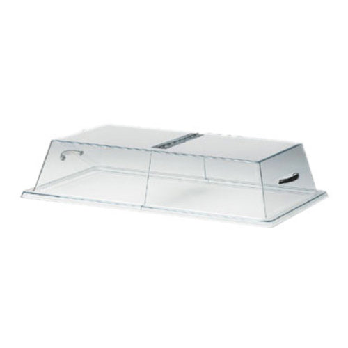 Cal-Mil 334-12 Display Cover w/ Center Hinge & Flat Top, 12 x 18 x 4" H, Clear-cityfoodequipment.com