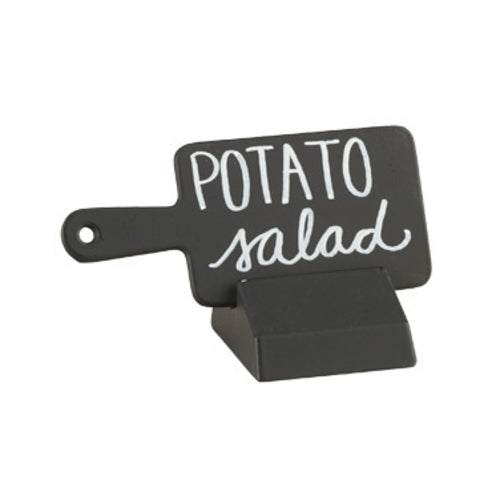 Cal-Mil 3345-13 Tabletop Write On Sign w/ Base - 4 1/2" x 2", Melamine, Black-cityfoodequipment.com