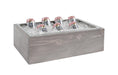 Cal-Mil 3360-12-110 Rectangular Ice Housing w/ Clear Ice Tub - 21 1/2"W x 12 1/2"D x 6"H, Pine Wood, Gray Wash-cityfoodequipment.com