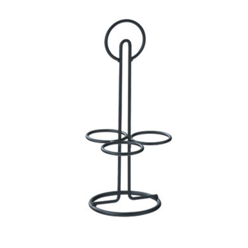 Cal-Mil 3366-13 3 Slot Tasting Glass Caddy - 5 1/4" x 11 3/4", Black-cityfoodequipment.com