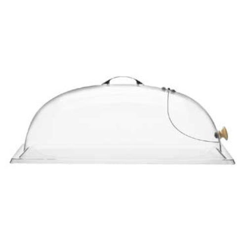 Cal-Mil 339-12 Chafer & Display Cover w/ 1 End Cut Out & Hinged Door, Clear-cityfoodequipment.com