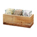 Cal-Mil 3406-6 Rectangular 3 Compartment Condiment Jar Display - Clear/Beige-cityfoodequipment.com