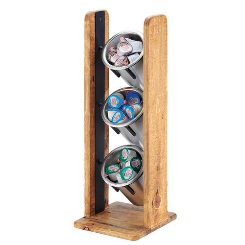 Cal-Mil 3411-99 20 1/2" 3 Tier Cylinder Display, Reclaimed Wood-cityfoodequipment.com