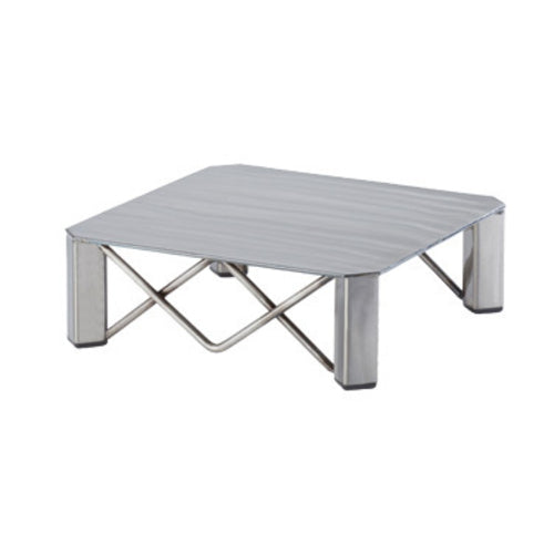 Cal-Mil 3417-3 10" Square Buffet Riser - 3"H, Polished Metal-cityfoodequipment.com