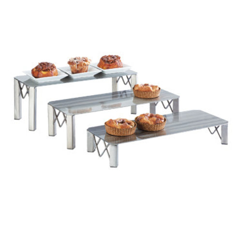 Cal-Mil 3418-5 Rectangular Buffet Riser - 20"W x 8"D x 5"H, Polished Metal-cityfoodequipment.com