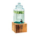 Cal-Mil 3422-2INF Madera 2 Gallon Hexagon Glass Beverage Dispenser w/ Infusion Chamber - Wood Base-cityfoodequipment.com
