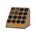 Cal-Mil 3423-16-99 16 Compartment Flatware Cylinder Holder Frame - 18 1/2"H, Wood, Black-cityfoodequipment.com