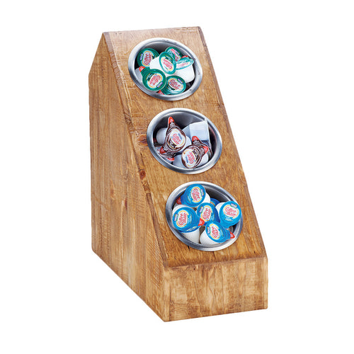 Cal-Mil 3423-3-99 15" 3 Section Cylinder Display, Reclaimed Wood-cityfoodequipment.com