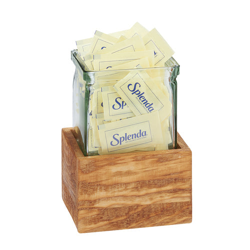 Cal-Mil 3427-3-99 Square 1 Compartment Condiment Server - Clear/Brown-cityfoodequipment.com