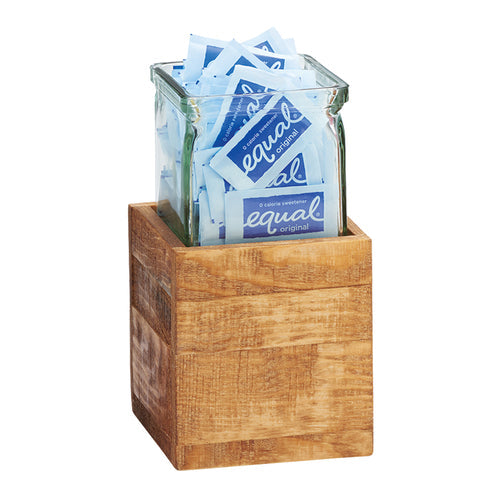 Cal-Mil 3427-5-99 Square 1 Compartment Condiment Server - Clear/Brown-cityfoodequipment.com