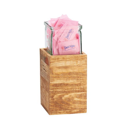 Cal-Mil 3427-7-99 Square 1 Compartment Condiment Server - Clear/Brown-cityfoodequipment.com