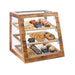Cal-Mil 3432-99 3 Tier Pastry Display Case w/ Rear Doors - Plastic Case, Reclaimed Wood Frame-cityfoodequipment.com