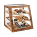 Cal-Mil 3432-S-99 3 Tier Pastry Display Case w/ Front Doors - Plastic Case, Reclaimed Wood Frame-cityfoodequipment.com