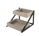 Cal-Mil 3448-110 2 Level Tiered Merchandiser - 16 1/2" x 15 1/2" x 12", Gray Washed Pine Wood/Metal-cityfoodequipment.com