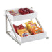 Cal-Mil 3448-55 2 Level Tiered Merchandiser - 15 1/2"L x 20 3/4"W x 12 3/4"H, Plastic Bins/Silver Frame-cityfoodequipment.com