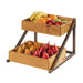 Cal-Mil 3448-84 2 Level Tiered Merchandiser - 15 3/4"L x 17"W x 13"H, Pine Bins/Bronze Frame-cityfoodequipment.com