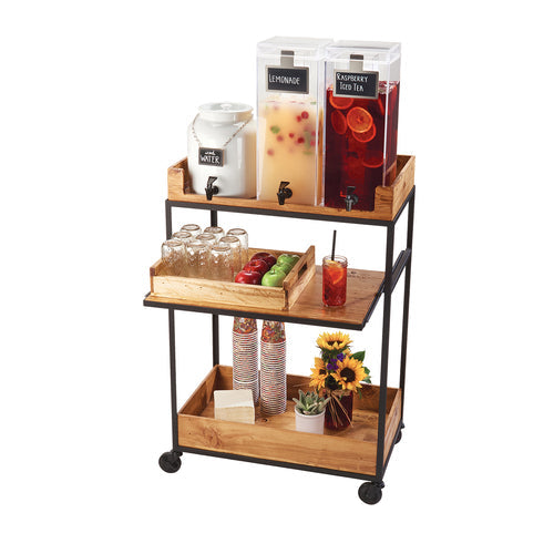 Cal-Mil 3461-99 Madera Beverage Serving Cart w/ (3) Shelves - 27"W x 16"D x 41"H, Metal/Wood-cityfoodequipment.com