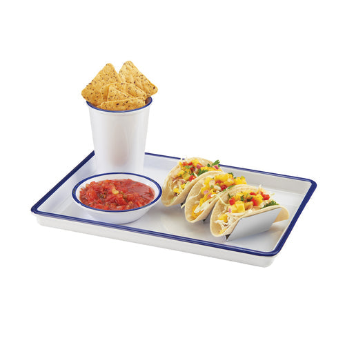 Cal-Mil 3463-15 13" x 9" Rectangular Serving Tray - Melamine, White-cityfoodequipment.com