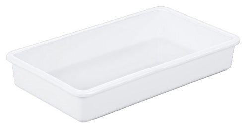 Cal-Mil 3470-15W Rectangular Deep Tray, 12" x 7"H, Melamine, White-cityfoodequipment.com