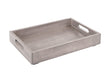 Cal-Mil 3475-1-110 Rectangular Room Service Tray w/ Handles - 16" x 13", Pine Wood, Gray Wash-cityfoodequipment.com