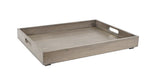 Cal-Mil 3475-2-110 Rectangular Room Service Tray w/ Handles - 21 1/2" x 15 1/2", Pine Wood, Gray Wash-cityfoodequipment.com