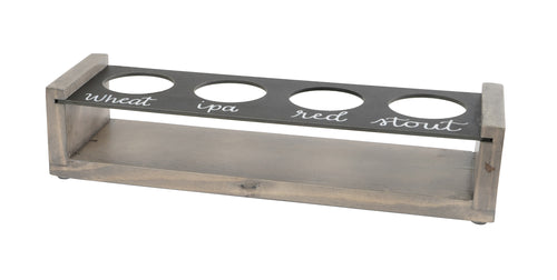 Cal-Mil 3480-110 Write On Beer Flight Board w/ 4 Cutouts - 13" x 4", Pine Wood, Gray Wash-cityfoodequipment.com