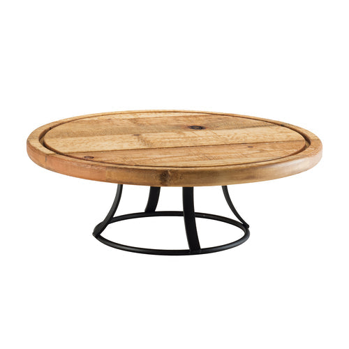 Cal-Mil 3481-99 13" Round Cake Pedestal - 4 1/2"H, Metal/Reclaimed Wood-cityfoodequipment.com