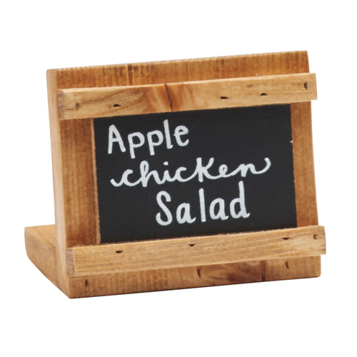 Cal-Mil 3489-23-99 Tabletop Write On Sign - 3 1/2" x 2", Reclaimed Wood-cityfoodequipment.com